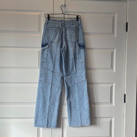 NWOT: L'Agence  Brooklyn High Waist Wide Leg Cargo Jeans Sz 25 - Picture 11 of 12